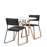 Jídelní stůl Danburi - Woodlook / Woodlook MDF + židle Kenth - černá / černá PU _2