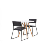 Jídelní stůl Danburi - Woodlook / Woodlook MDF + židle Kenth - černá / černá PU _2