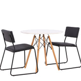 Jídelní stůl Danburi - Woodlook / Woodlook MDF + židle Kenth - černá / černá PU _2