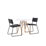 Jídelní stůl Danburi - Woodlook / Woodlook MDF + židle Kenth - černá / černá PU _2