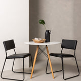 Jídelní stůl Danburi - Woodlook / Woodlook MDF + židle Kenth - černá / černá PU _2