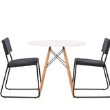 Jídelní stůl Danburi - Woodlook / Woodlook MDF + židle Kenth - černá / černá PU _2