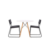 Jídelní stůl Danburi - Woodlook / Woodlook MDF + židle Kenth - černá / černá PU _2