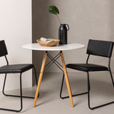 Jídelní stůl Danburi - Woodlook / Woodlook MDF + židle Kenth - černá / černá PU _2