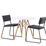 Jídelní stůl Danburi - Woodlook / Woodlook MDF + židle Kenth - černá / černá PU _2