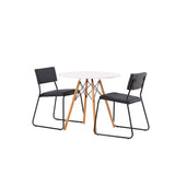 Jídelní stůl Danburi - Woodlook / Woodlook MDF + židle Kenth - černá / černá PU _2