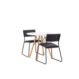 Jídelní stůl Danburi - Woodlook / Woodlook MDF + židle Kenth - černá / černá PU _2