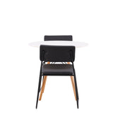 Jídelní stůl Danburi - Woodlook / Woodlook MDF + židle Kenth - černá / černá PU _2