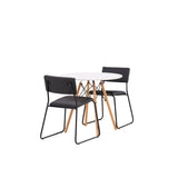 Jídelní stůl Danburi - Woodlook / Woodlook MDF + židle Kenth - černá / černá PU _2
