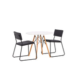 Jídelní stůl Danburi - Woodlook / Woodlook MDF + židle Kenth - černá / černá PU _2