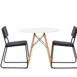 Jídelní stůl Danburi - Woodlook / Woodlook MDF + židle Kenth - černá / černá PU _2