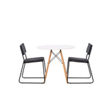 Jídelní stůl Danburi - Woodlook / Woodlook MDF + židle Kenth - černá / černá PU _2