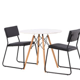 Jídelní stůl Danburi - Woodlook / Woodlook MDF + židle Kenth - černá / černá PU _2