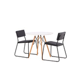 Jídelní stůl Danburi - Woodlook / Woodlook MDF + židle Kenth - černá / černá PU _2