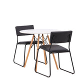 Jídelní stůl Danburi - Woodlook / Woodlook MDF + židle Kenth - černá / černá PU _2