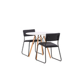 Jídelní stůl Danburi - Woodlook / Woodlook MDF + židle Kenth - černá / černá PU _2