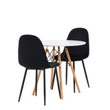 Jídelní stůl Danburi - Woodlook / Woodlook MDF + Jídelní židle Polar - černé nohy / Black Velvet _2