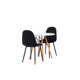 Jídelní stůl Danburi - Woodlook / Woodlook MDF + Jídelní židle Polar - černé nohy / Black Velvet _2
