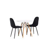 Jídelní stůl Danburi - Woodlook / Woodlook MDF + Jídelní židle Polar - černé nohy / Black Velvet _2