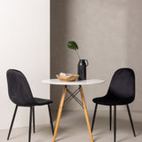 Jídelní stůl Danburi - Woodlook / Woodlook MDF + Jídelní židle Polar - černé nohy / Black Velvet _2