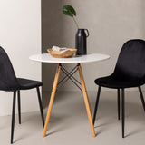 Jídelní stůl Danburi - Woodlook / Woodlook MDF + Jídelní židle Polar - černé nohy / Black Velvet _2
