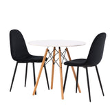 Jídelní stůl Danburi - Woodlook / Woodlook MDF + Jídelní židle Polar - černé nohy / Black Velvet _2