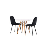 Jídelní stůl Danburi - Woodlook / Woodlook MDF + Jídelní židle Polar - černé nohy / Black Velvet _2