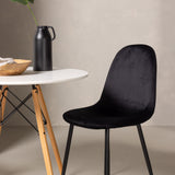 Jídelní stůl Danburi - Woodlook / Woodlook MDF + Jídelní židle Polar - černé nohy / Black Velvet _2