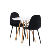 Jídelní stůl Danburi - Woodlook / Woodlook MDF + Jídelní židle Polar - černé nohy / Black Velvet _2
