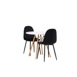 Jídelní stůl Danburi - Woodlook / Woodlook MDF + Jídelní židle Polar - černé nohy / Black Velvet _2