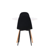 Jídelní stůl Danburi - Woodlook / Woodlook MDF + Jídelní židle Polar - černé nohy / Black Velvet _2
