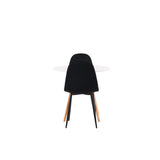 Jídelní stůl Danburi - Woodlook / Woodlook MDF + Jídelní židle Polar - černé nohy / Black Velvet _2