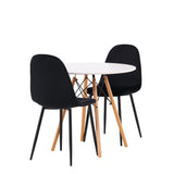 Jídelní stůl Danburi - Woodlook / Woodlook MDF + Jídelní židle Polar - černé nohy / Black Velvet _2