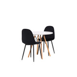 Jídelní stůl Danburi - Woodlook / Woodlook MDF + Jídelní židle Polar - černé nohy / Black Velvet _2
