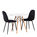 Jídelní stůl Danburi - Woodlook / Woodlook MDF + Jídelní židle Polar - černé nohy / Black Velvet _2