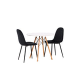 Jídelní stůl Danburi - Woodlook / Woodlook MDF + Jídelní židle Polar - černé nohy / Black Velvet _2