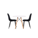 Jídelní stůl Danburi - Woodlook / Woodlook MDF + Jídelní židle Polar - černé nohy / Black Velvet _2