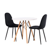 Jídelní stůl Danburi - Woodlook / Woodlook MDF + Jídelní židle Polar - černé nohy / Black Velvet _2
