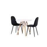 Jídelní stůl Danburi - Woodlook / Woodlook MDF + Jídelní židle Polar - černé nohy / Black Velvet _2