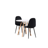 Jídelní stůl Danburi - Woodlook / Woodlook MDF + Jídelní židle Polar - černé nohy / Black Velvet _2