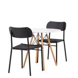 Jídelní stůl Danburi – Woodlook / Woodlook MDF + Jídelní židle Polly – Černá / Černá _2