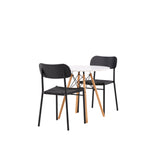 Jídelní stůl Danburi – Woodlook / Woodlook MDF + Jídelní židle Polly – Černá / Černá _2
