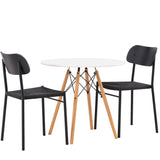 Jídelní stůl Danburi – Woodlook / Woodlook MDF + Jídelní židle Polly – Černá / Černá _2