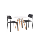 Jídelní stůl Danburi – Woodlook / Woodlook MDF + Jídelní židle Polly – Černá / Černá _2