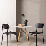 Jídelní stůl Danburi – Woodlook / Woodlook MDF + Jídelní židle Polly – Černá / Černá _2