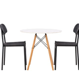 Jídelní stůl Danburi – Woodlook / Woodlook MDF + Jídelní židle Polly – Černá / Černá _2