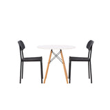 Jídelní stůl Danburi – Woodlook / Woodlook MDF + Jídelní židle Polly – Černá / Černá _2