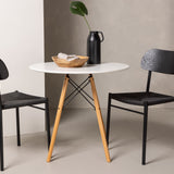 Jídelní stůl Danburi – Woodlook / Woodlook MDF + Jídelní židle Polly – Černá / Černá _2