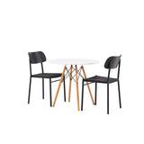 Jídelní stůl Danburi – Woodlook / Woodlook MDF + Jídelní židle Polly – Černá / Černá _2