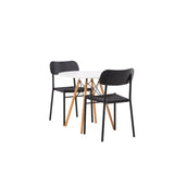 Jídelní stůl Danburi – Woodlook / Woodlook MDF + Jídelní židle Polly – Černá / Černá _2